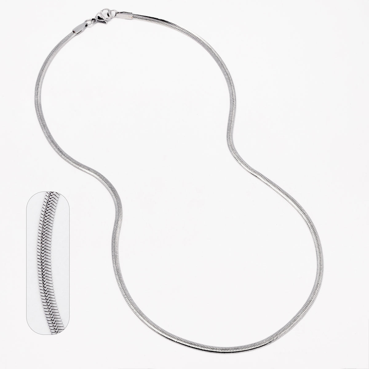 SSYN7792 - Steel 3 pack 45cm x 3mm herringbone chain