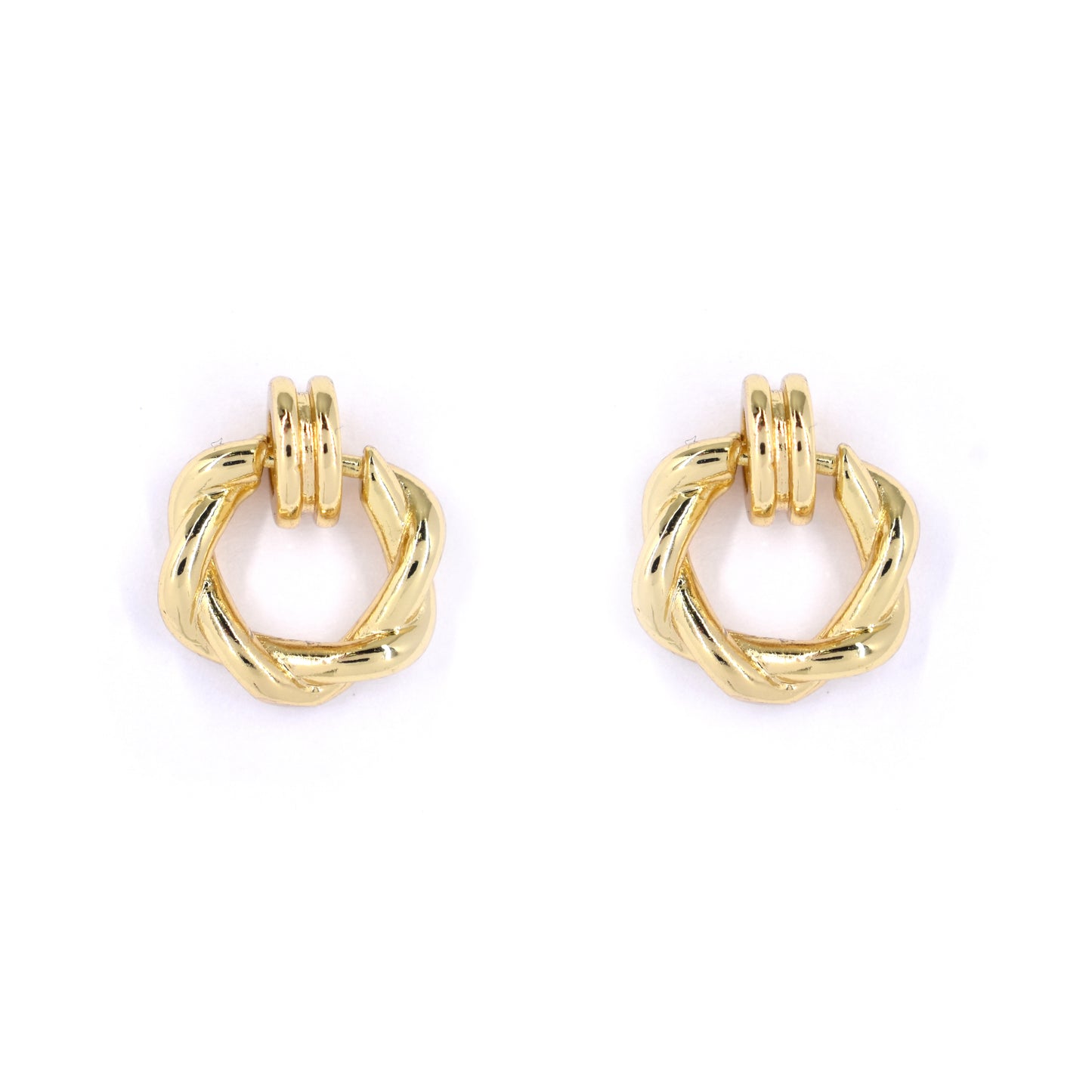 Fashion gold plated twisted wreath stud earrings - AB11957