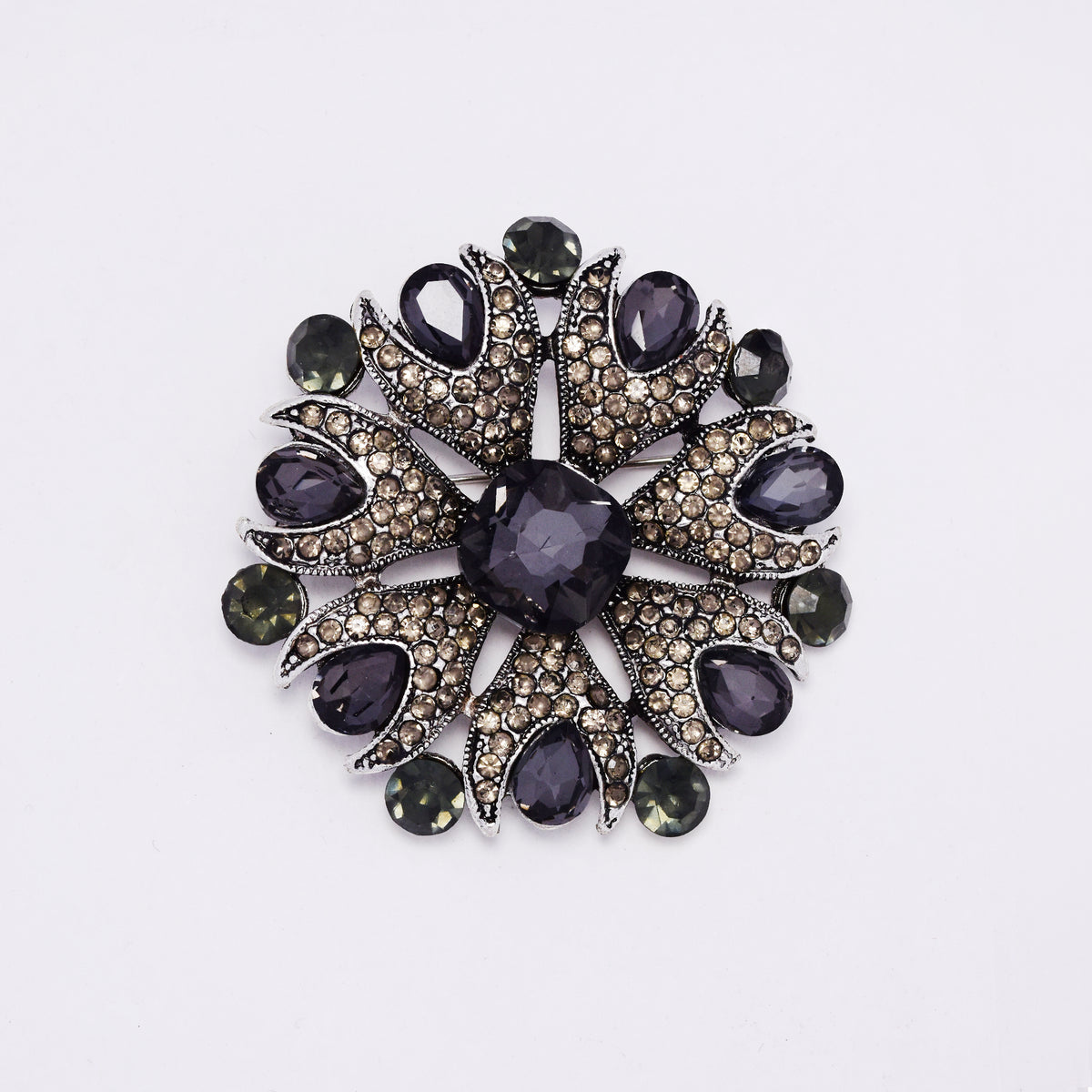 ABBR7817 - Crystal starburst brooch