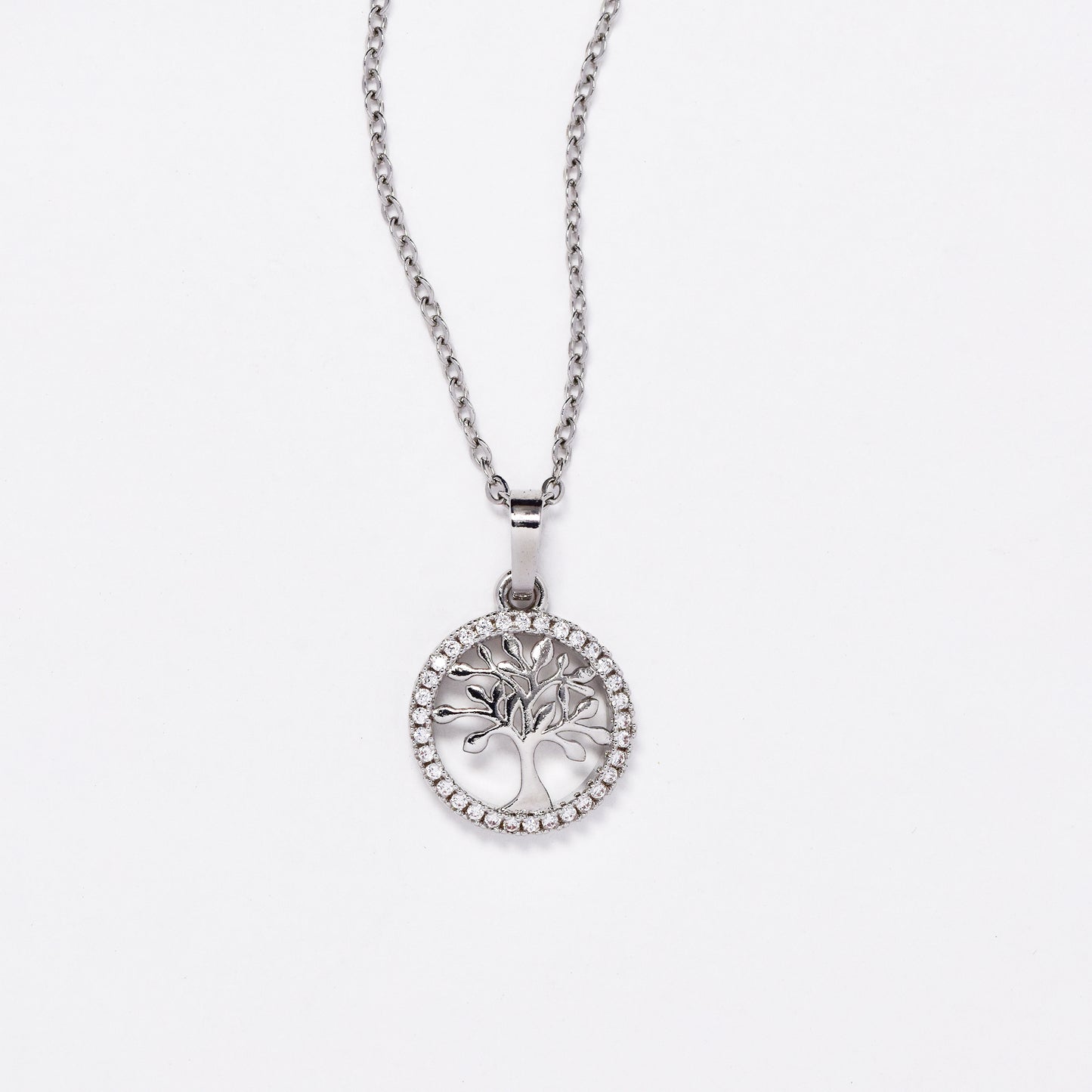 CZMP3109 - Premium 13mm CZ tree of life necklace