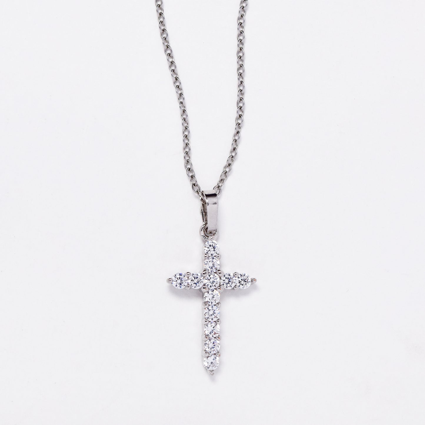CZMP3111 - Premium 23mm x 14mm CZ cross necklace