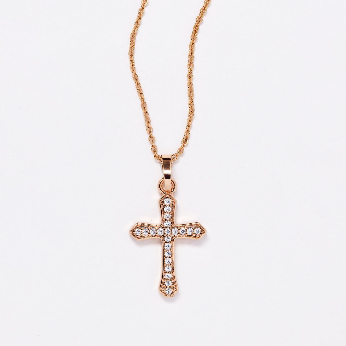 CZMP3114 - Premium 28.5mm x 16mm open CZ cross necklace