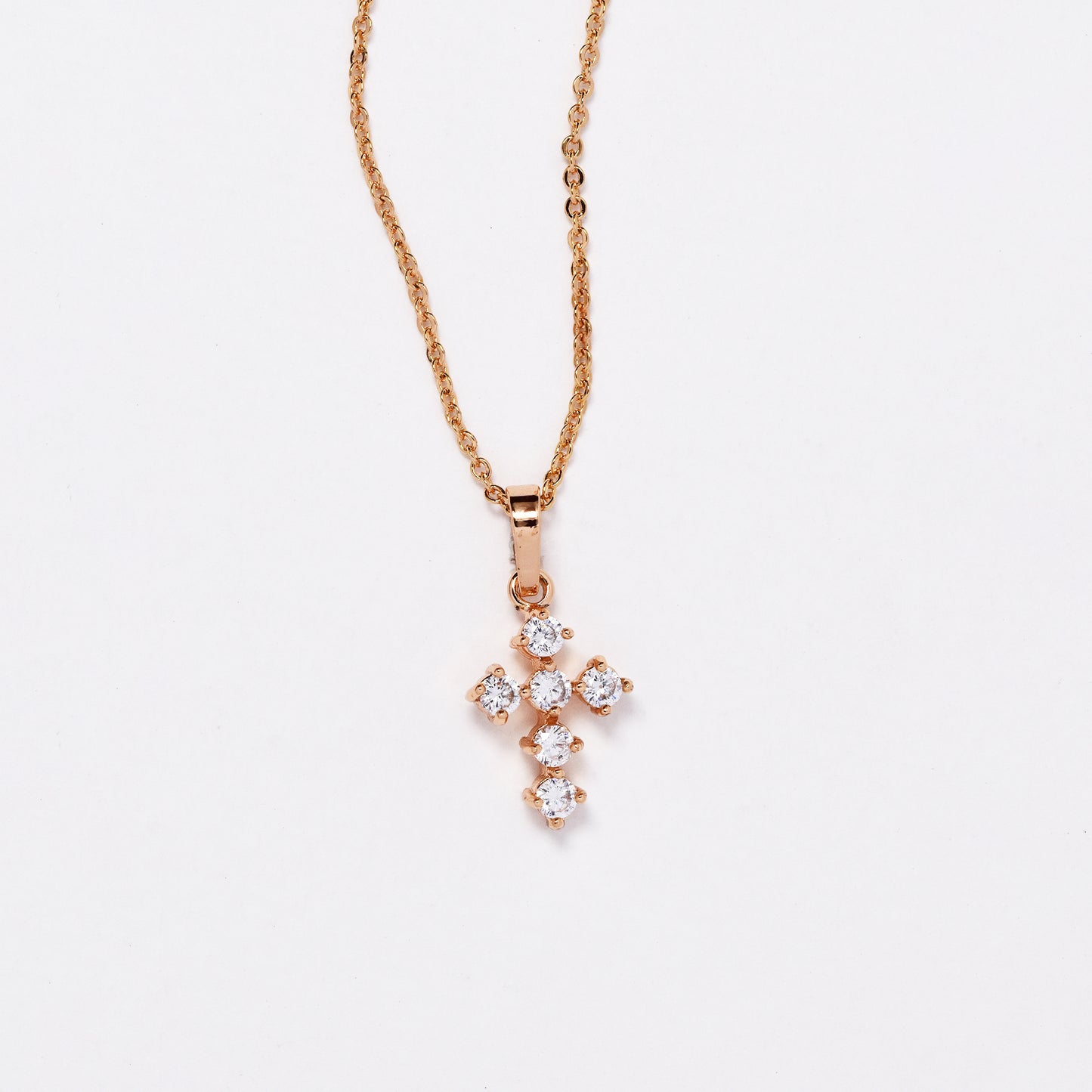 CZMP3118 - Premium 16mm x 10mm CZ cross necklace