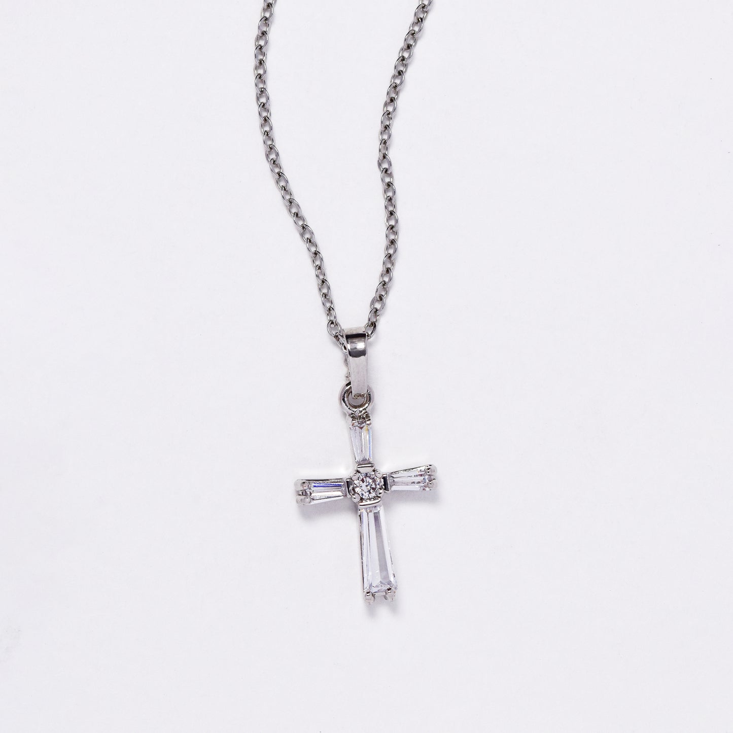 CZMP3120 - Premium 20mm x 13mm CZ cross necklace