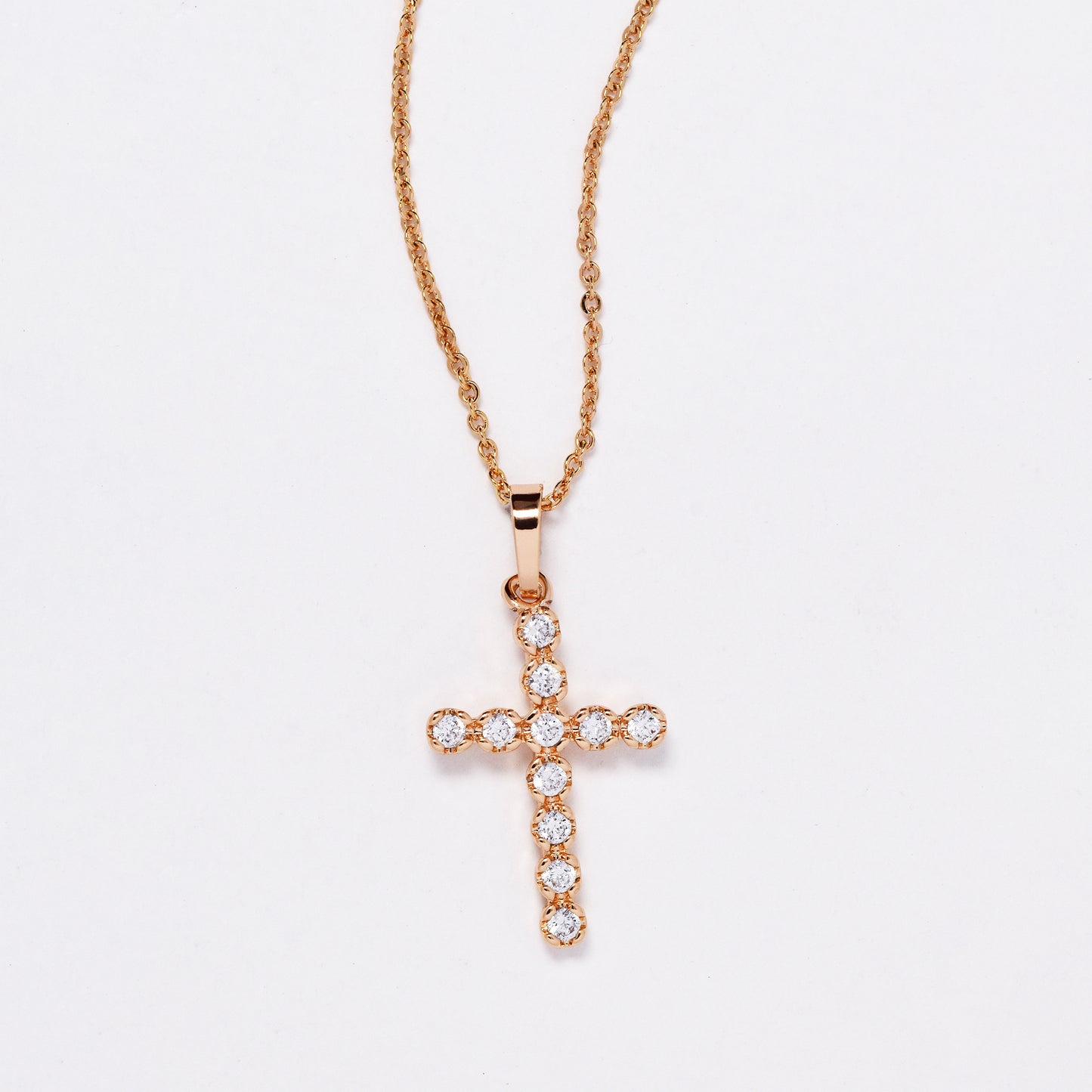 CZMP3174 - Premium 23mm x 14.5mm CZ cross necklace
