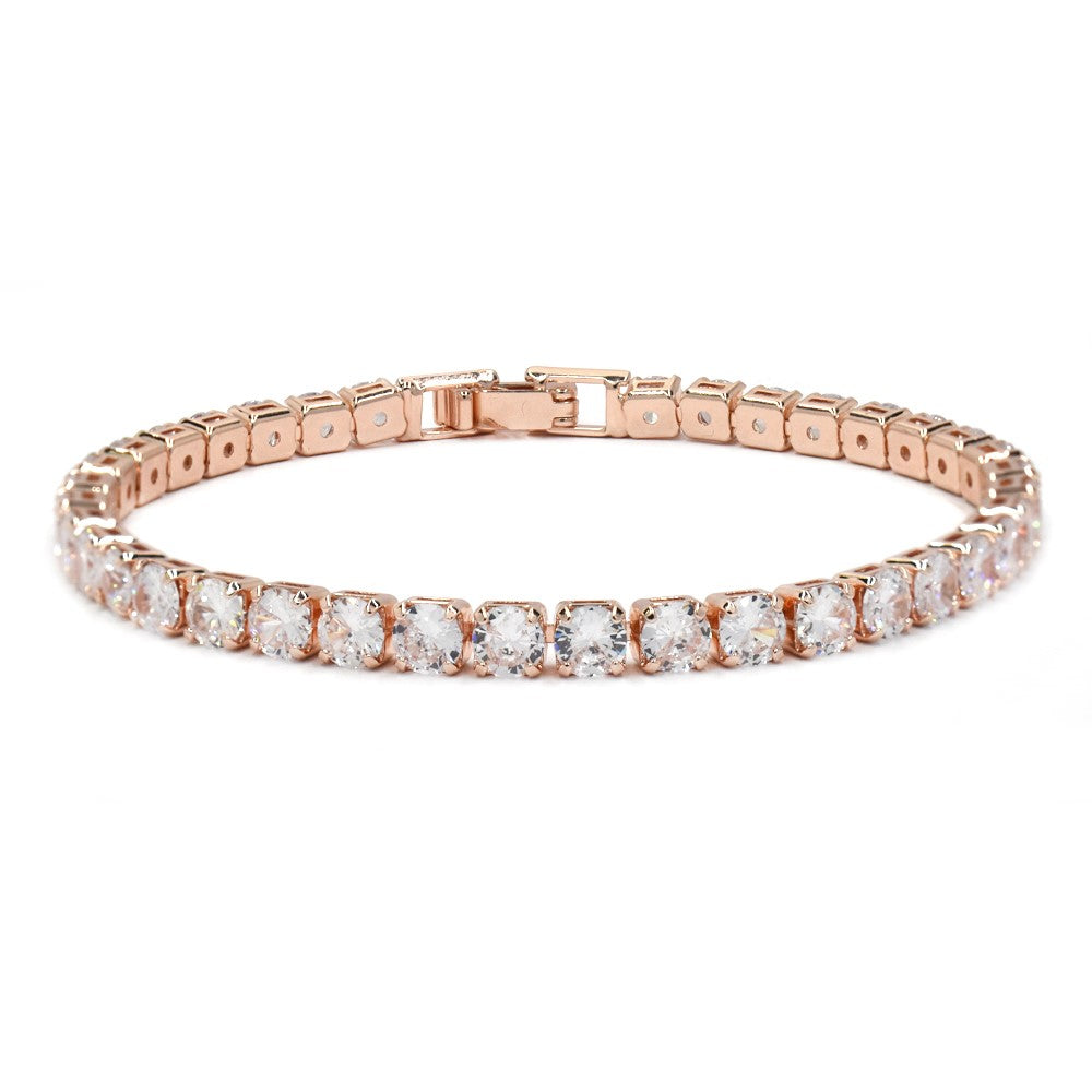 CZYB4507 - Premium brass cubic Zirconia Tennis bracelet with extra extension