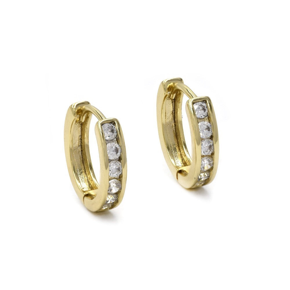 Premium 13mm cubic zirconia huggie earrings