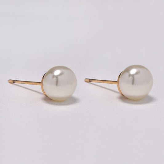 5 Pack premium rose gold plated pearl stud earrings