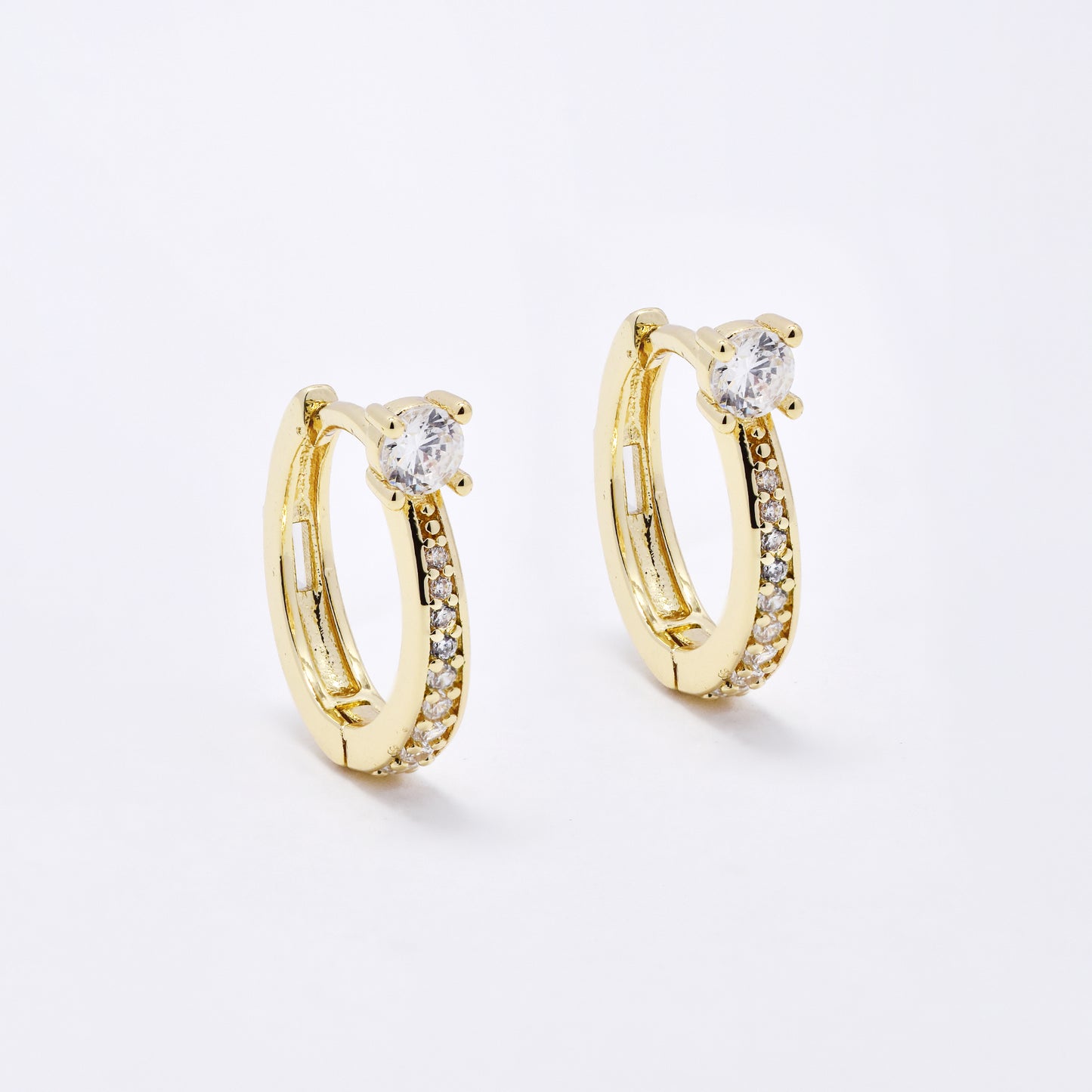 CZYE6149 - Premium brass 18mm x 2mm CZ hoop earrings