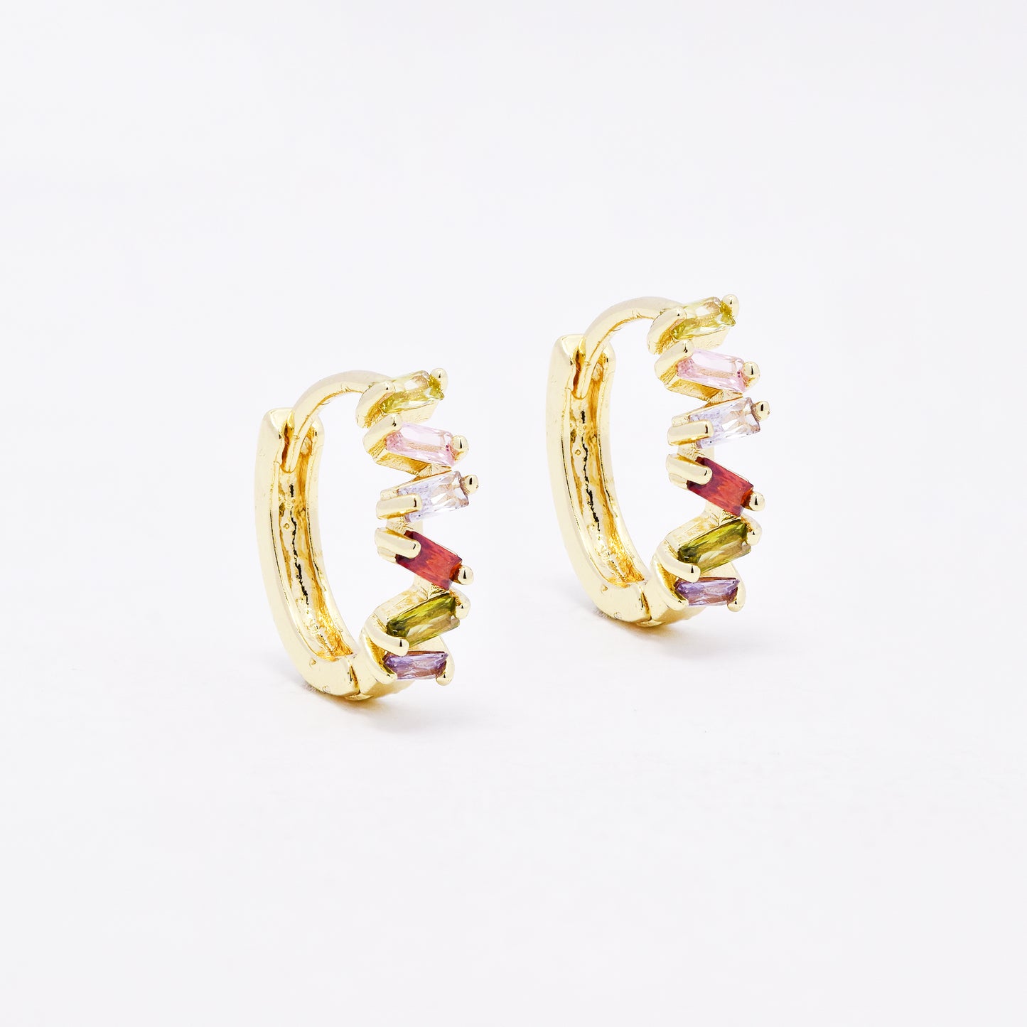 CZYE6593 - Premium 16mm x 4mm zig-zag CZ hoops