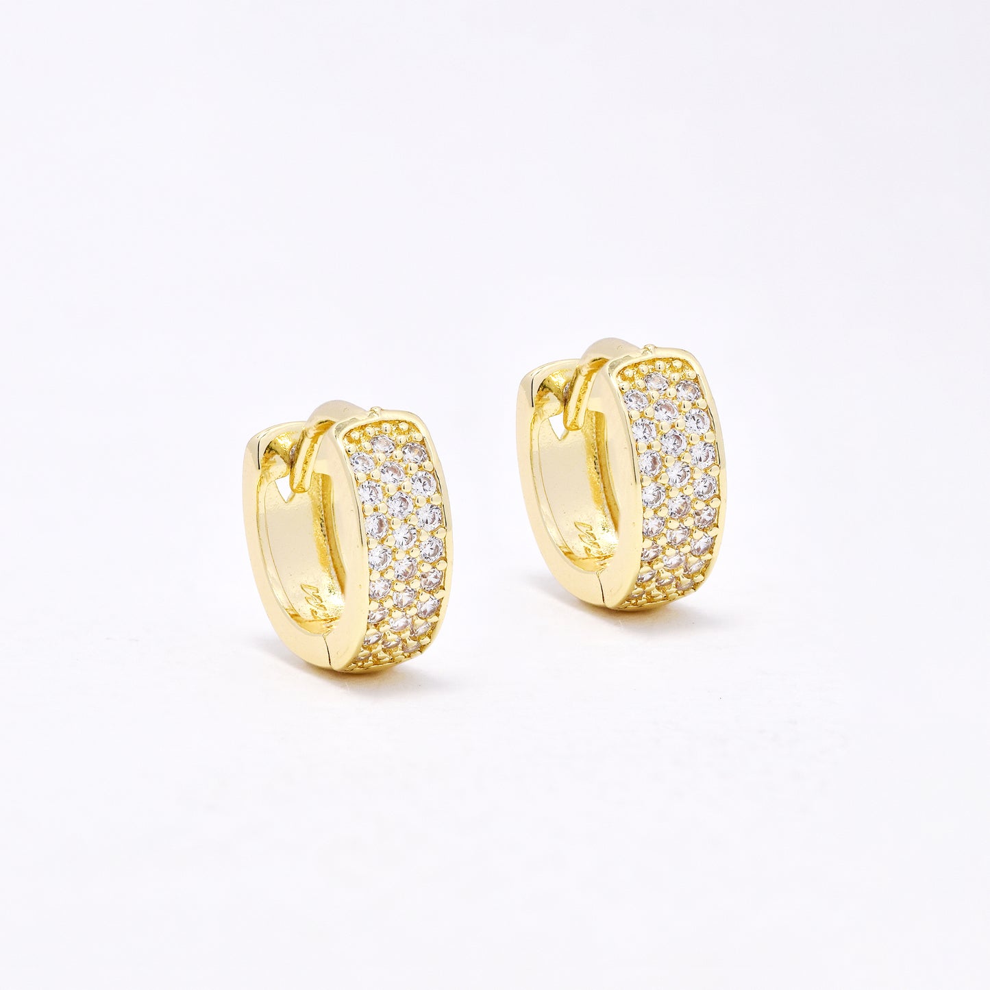 CZYE6598 - Premium 12mm x 4mm 3 row CZ hoops