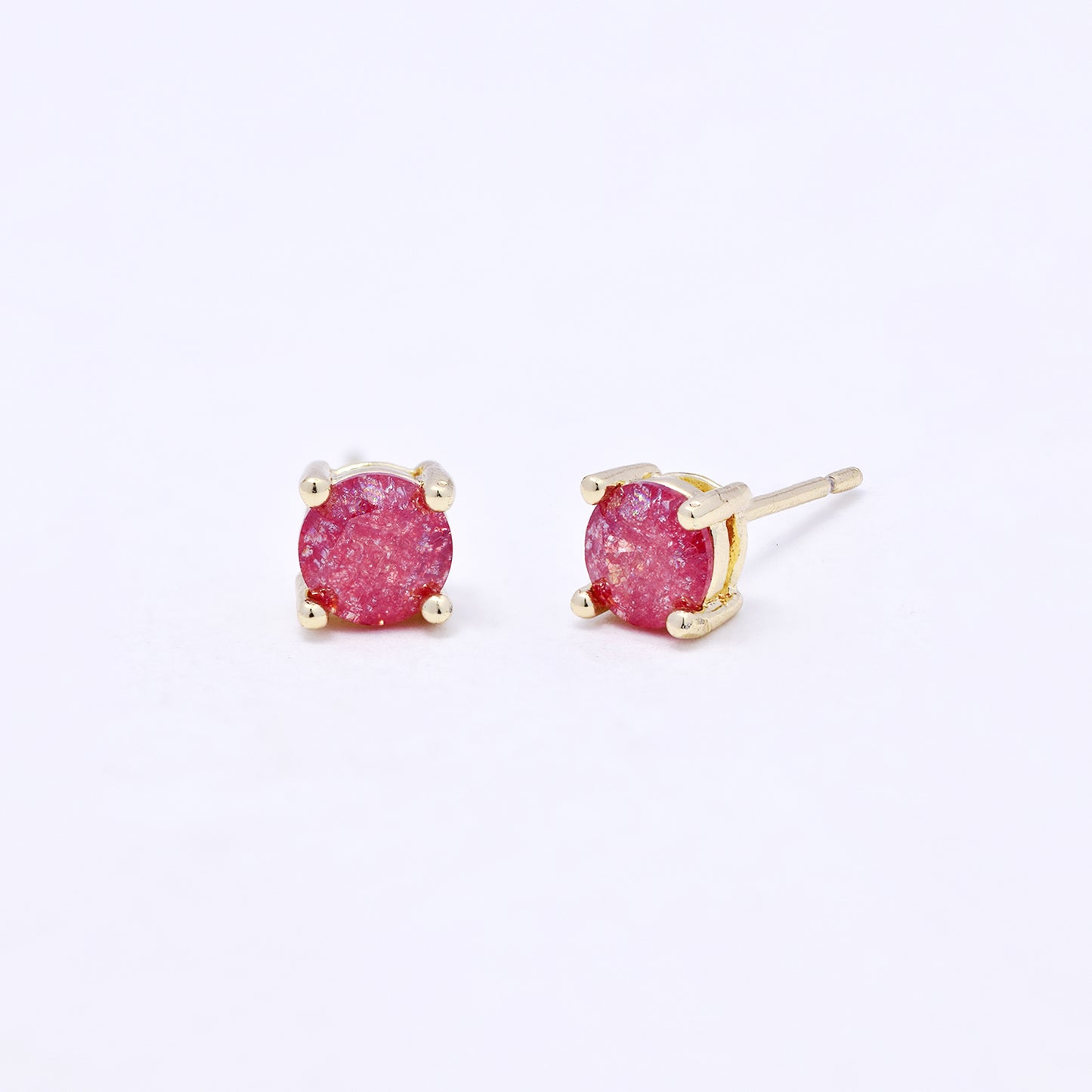 CZYE7221 - Premium brass 5mm CZ stud earring