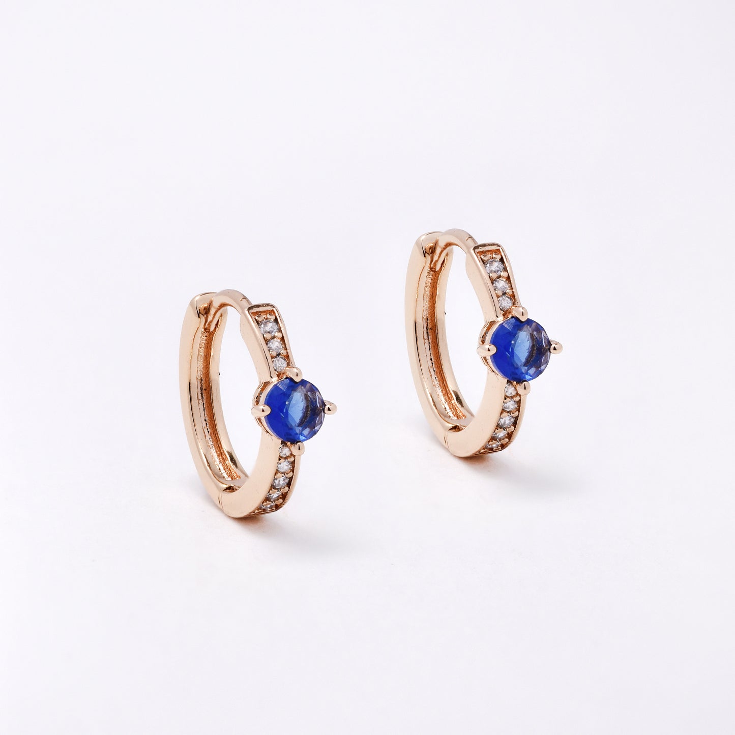 CZYE7460 - Premium brass plated 12mm x 2.2mm CZ accent hoop earring