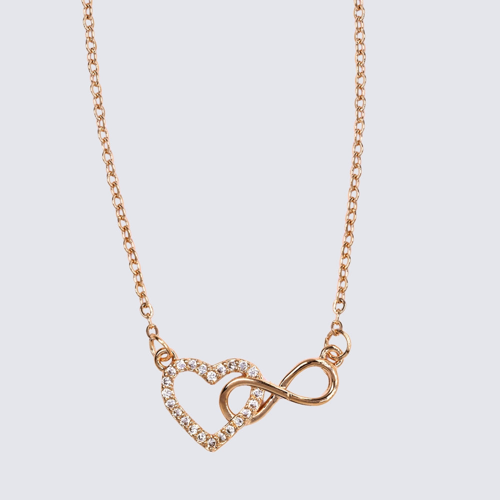 Premium infinity heart CZ necklace - CZYN2816A