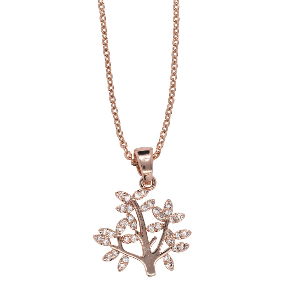 Premium rose gold tree of life necklace