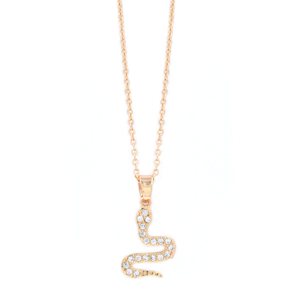 Premium cubic zirconia snake necklace