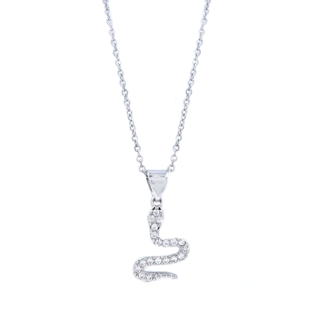 Premium cubic zirconia snake necklace