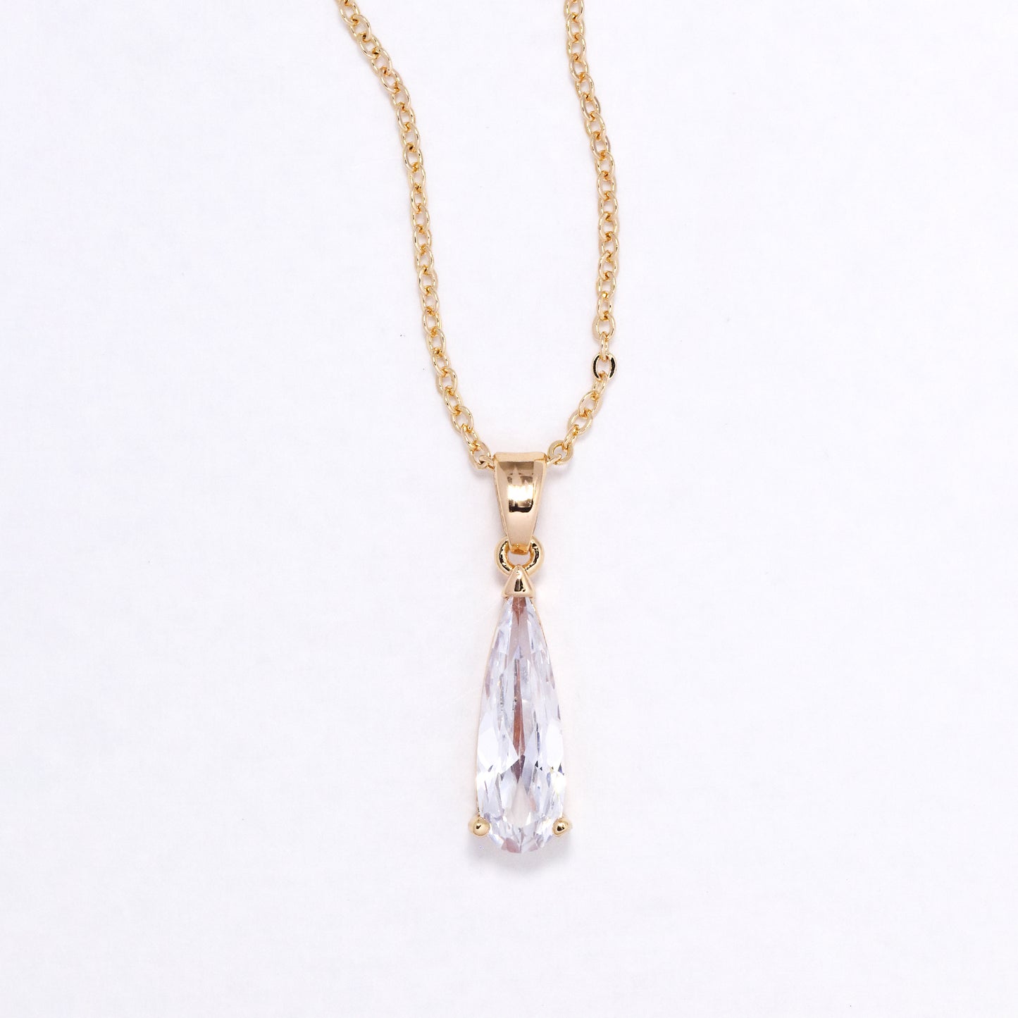 CZYN6172 - CZ teardrop necklace