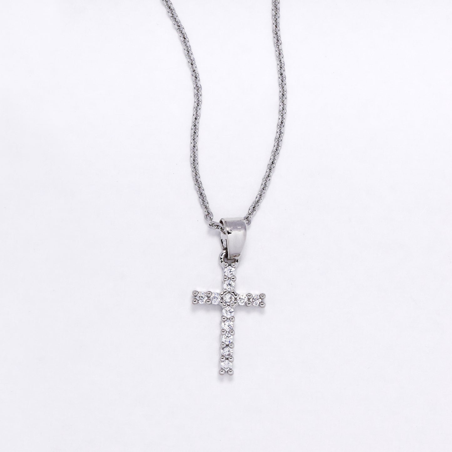 CZYN6175 - CZ cross necklace