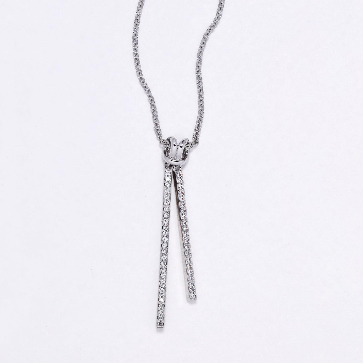 CZYN6182 - CZ bar necklace