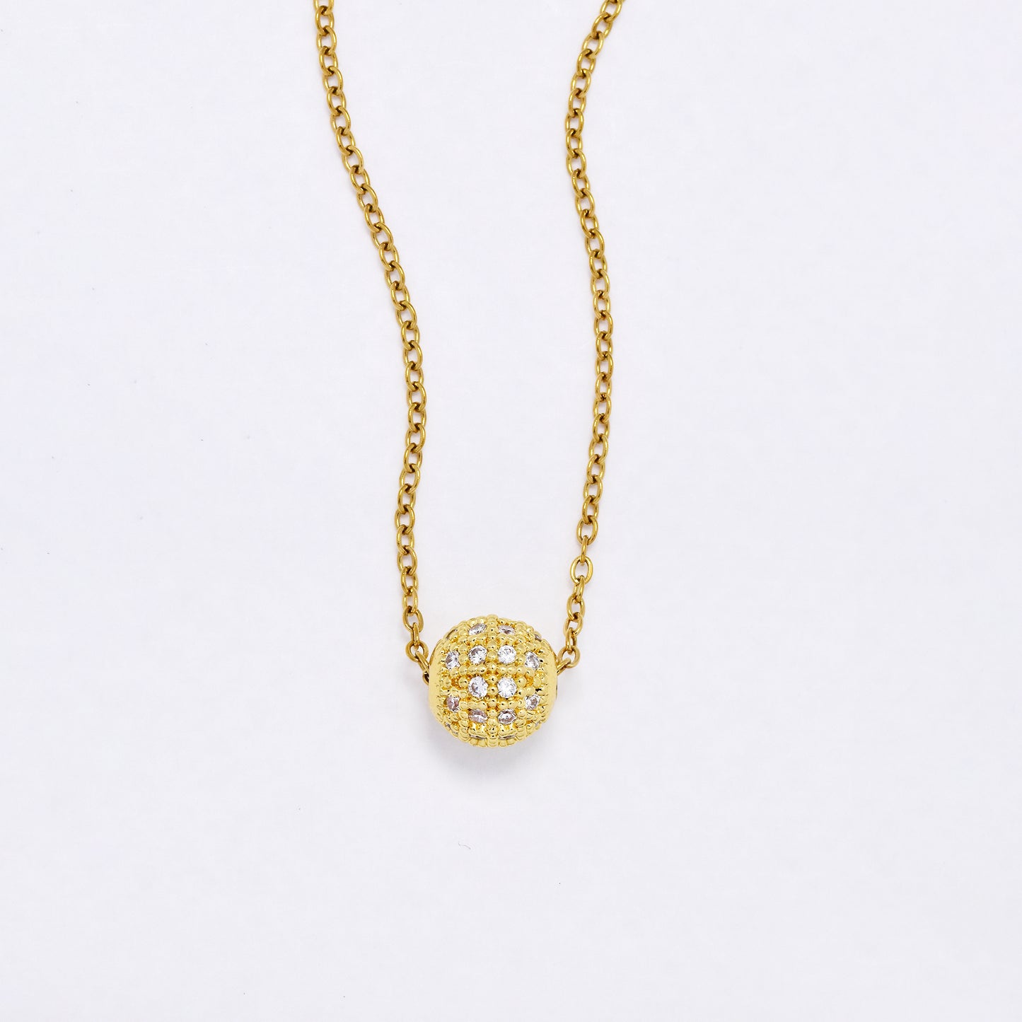 CZYN6232 - Crystal Ball Charm on Chain