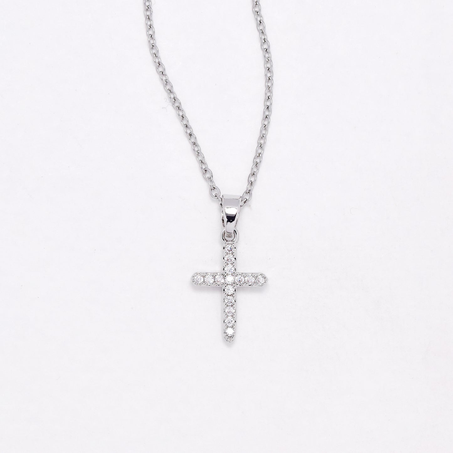 CZYN6593 - Premium small CZ cross necklace