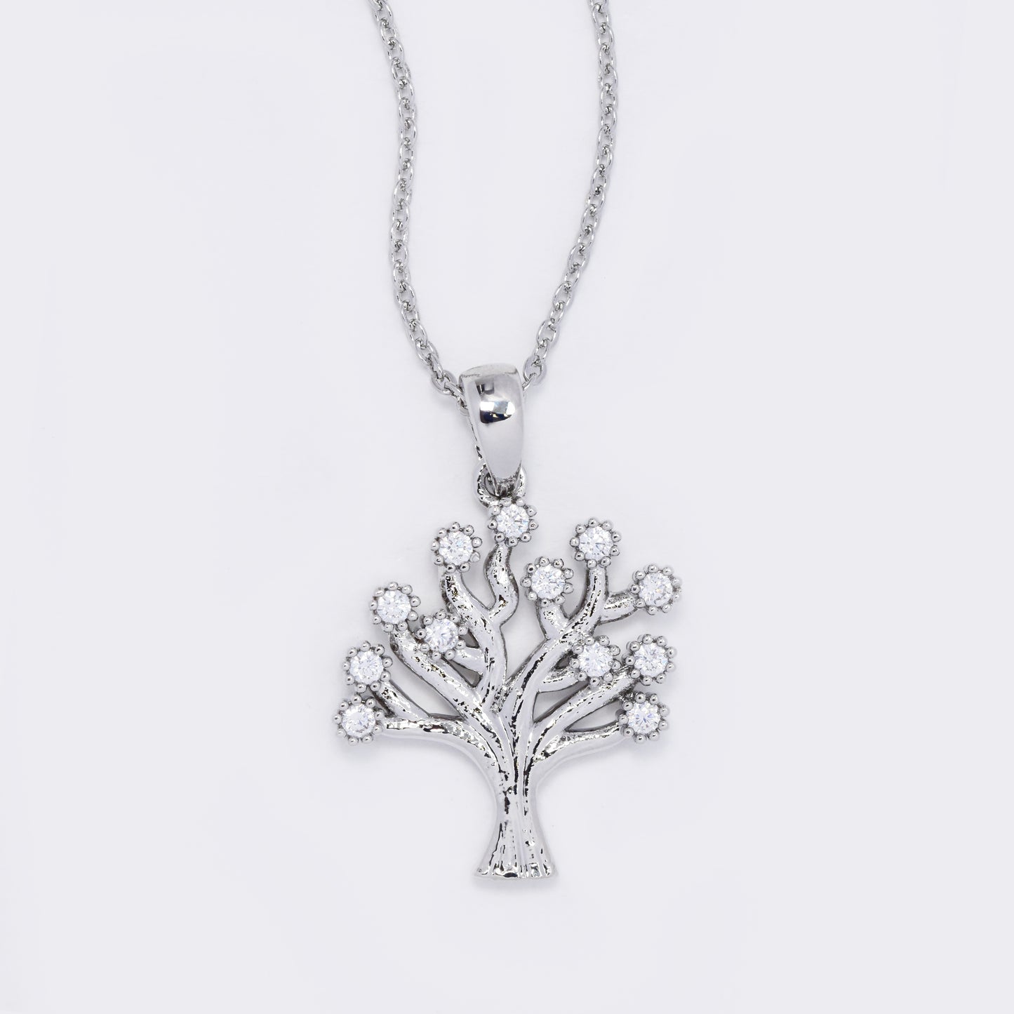Medium tree of life CZ necklace - CZYP5759