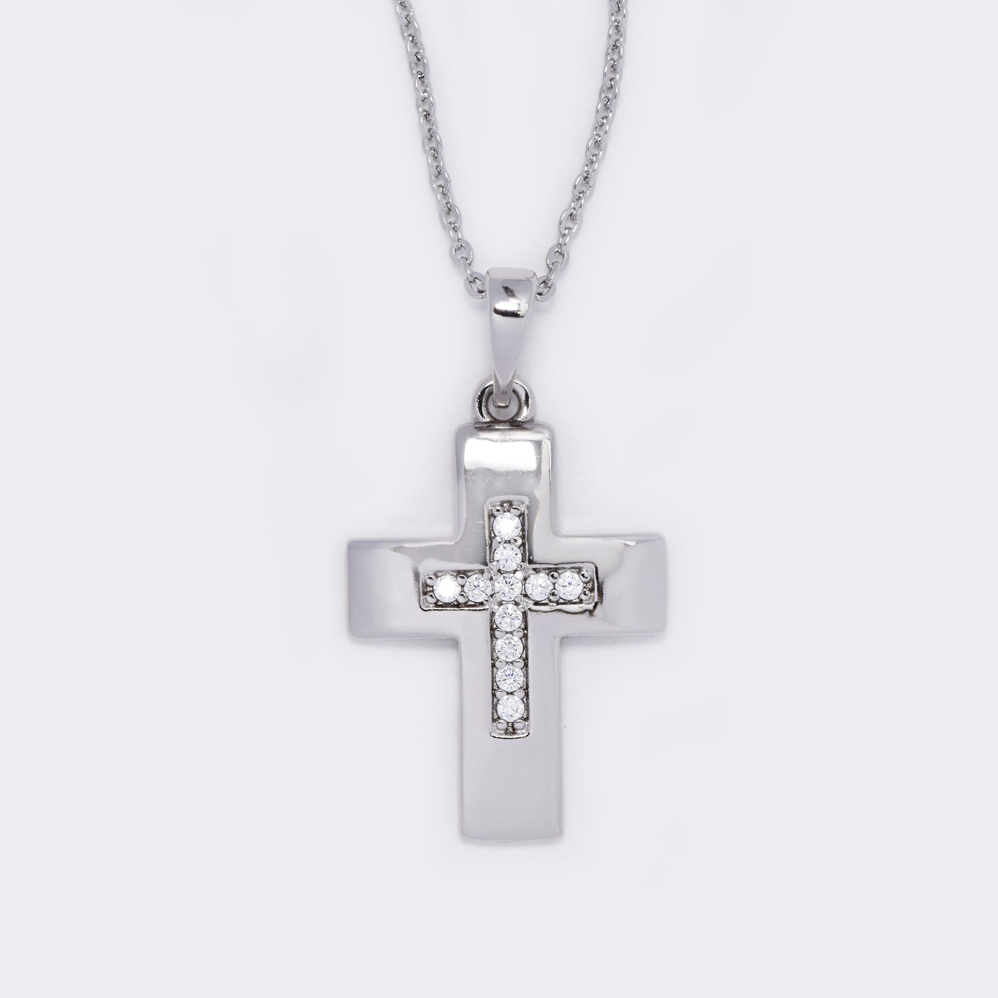 Cross inner CZ necklace - CZYP5783