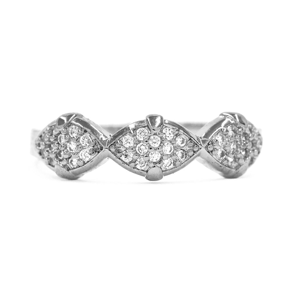 CZYR1040 - Brass fashion cubic zirconia leaf shape pattern ring