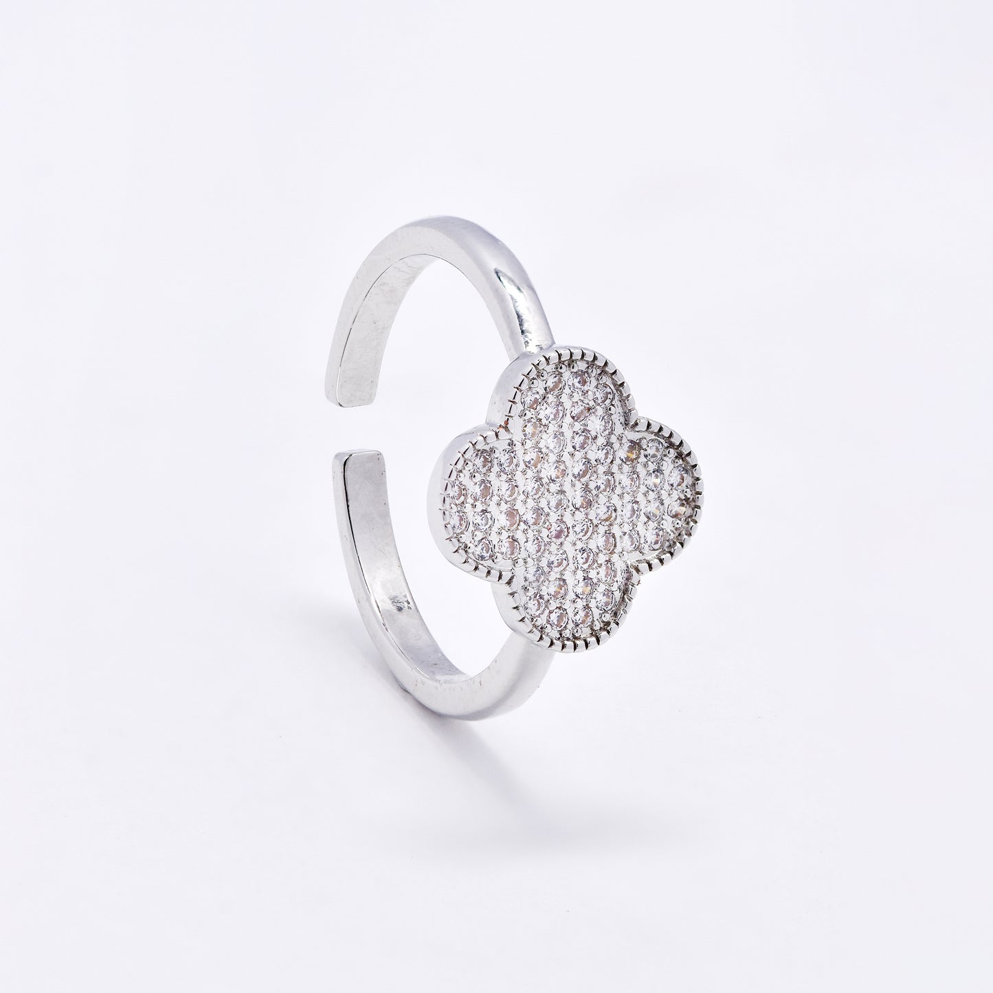 CZYR6235 - CZ Clover Adjustable Ring