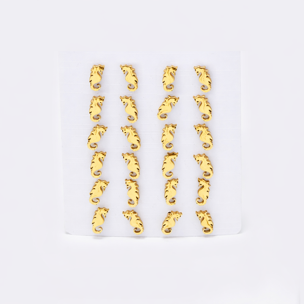 Stainless steel 12 pack sea horse studs - SSYPK5396
