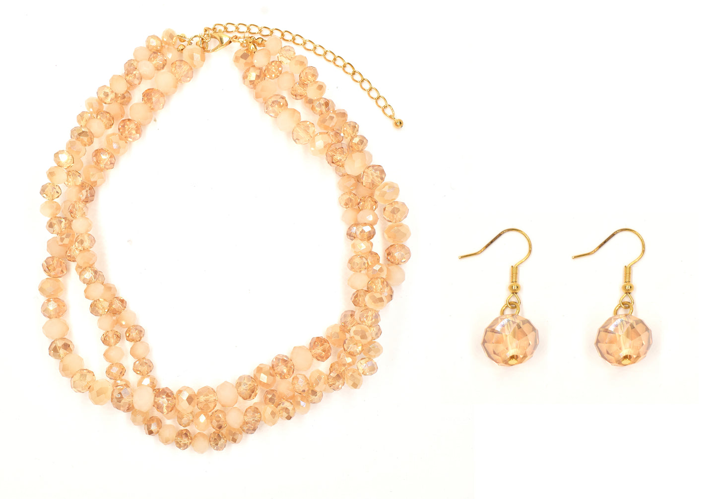 YST5922 - Fashion faceted bead necklace and earring set