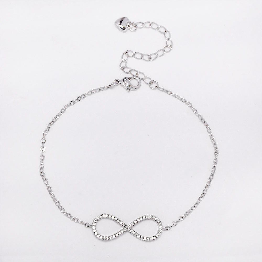 Premium silver cubic zirconia infinity bracelet