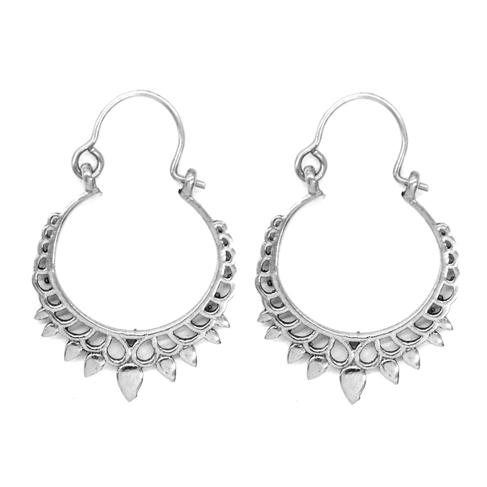 Brass pointy edge decorative statement earrings - IFE022