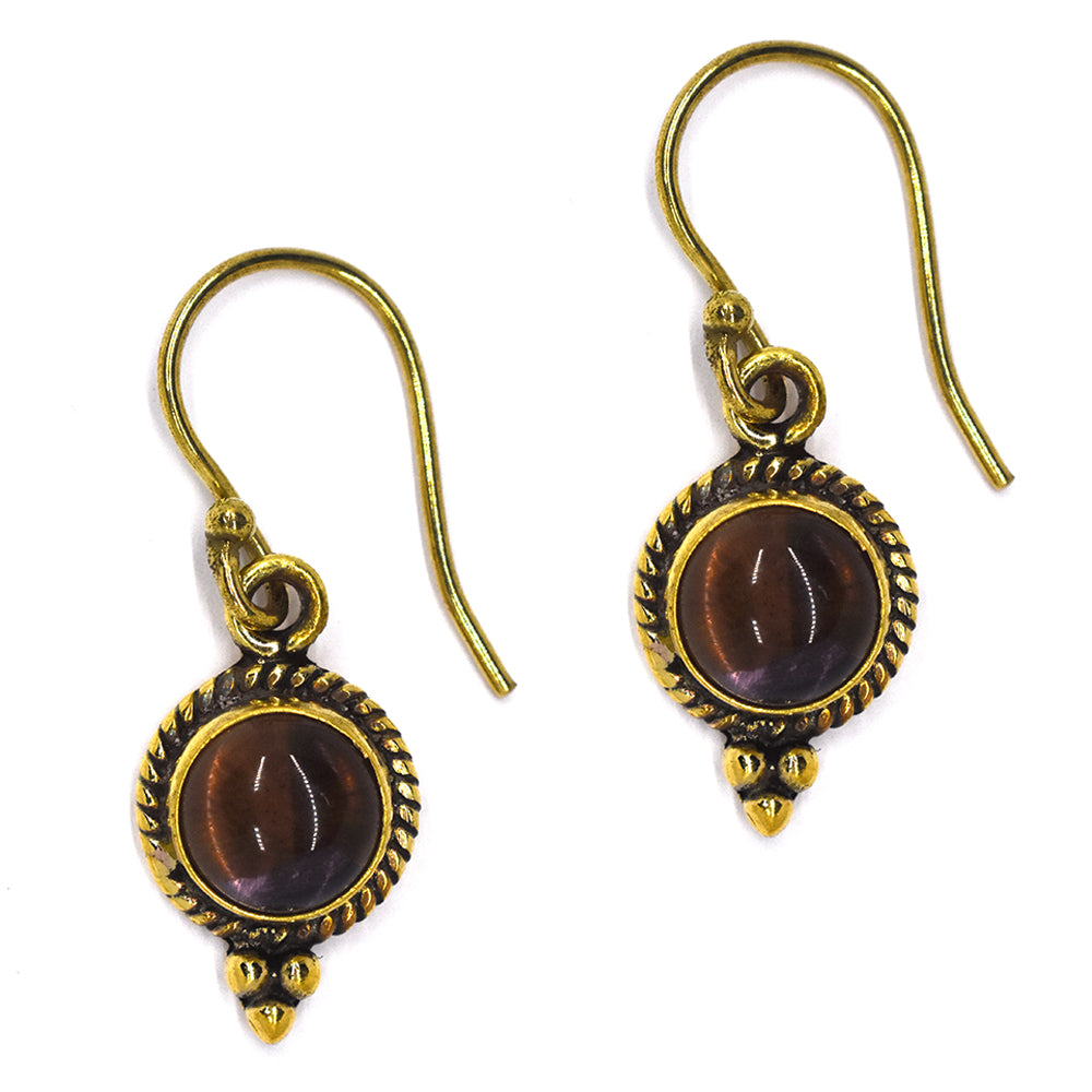 Brass Amethyst drop earring - IFE308