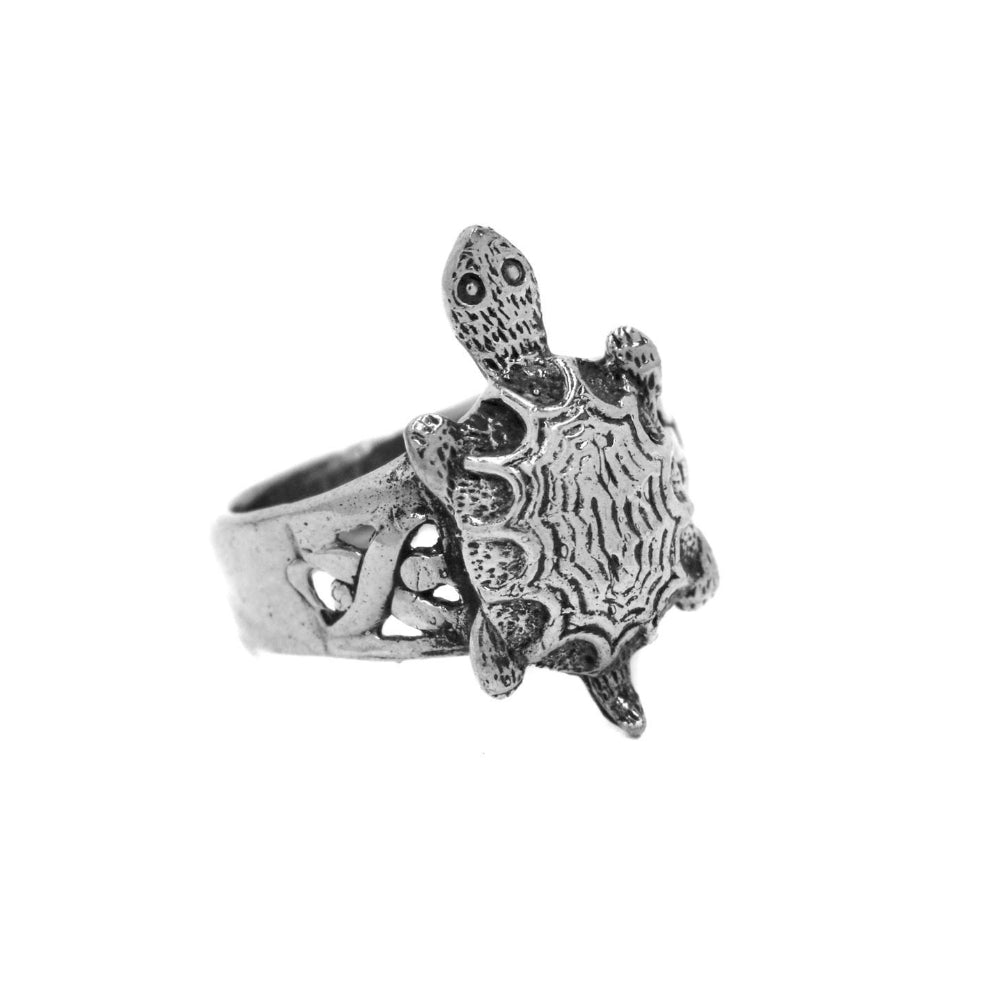 Brass Detailed turtle brass ring - IFR514