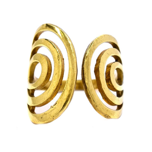 Brass swirl cutout free size ring