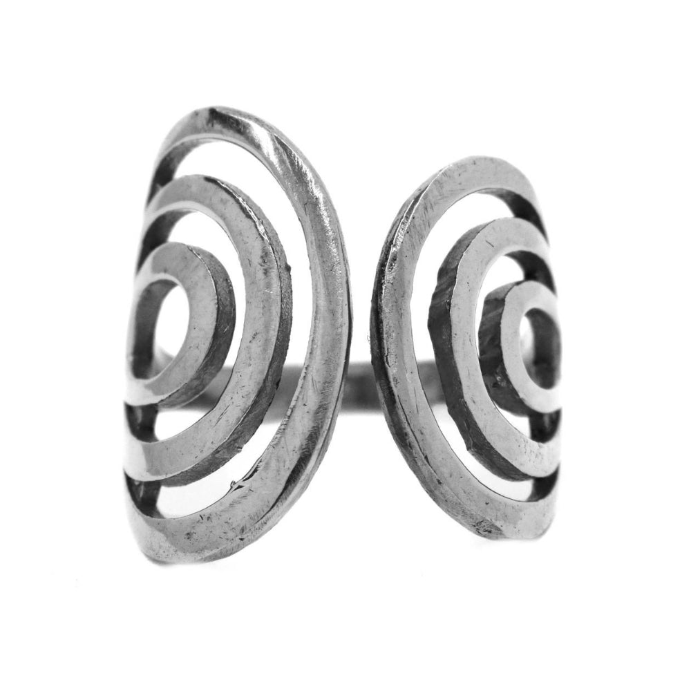 Brass swirl cutout free size ring - IFR536