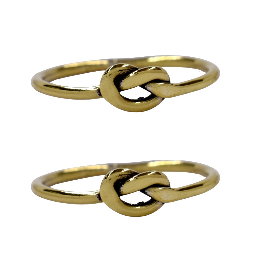 2 Pack Brass Knotted oxidized brass ring - IFR610