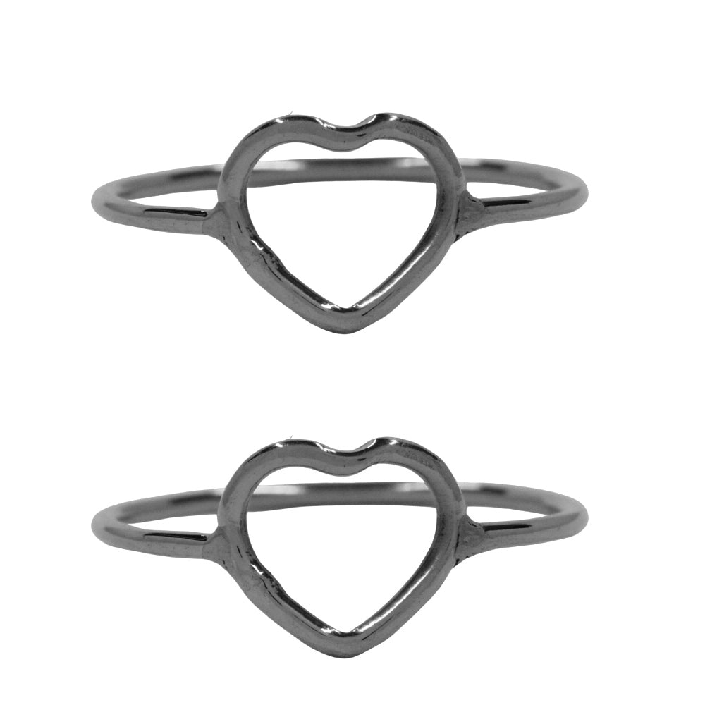 2 Pack Brass Heart cutout brass ring - IFR611
