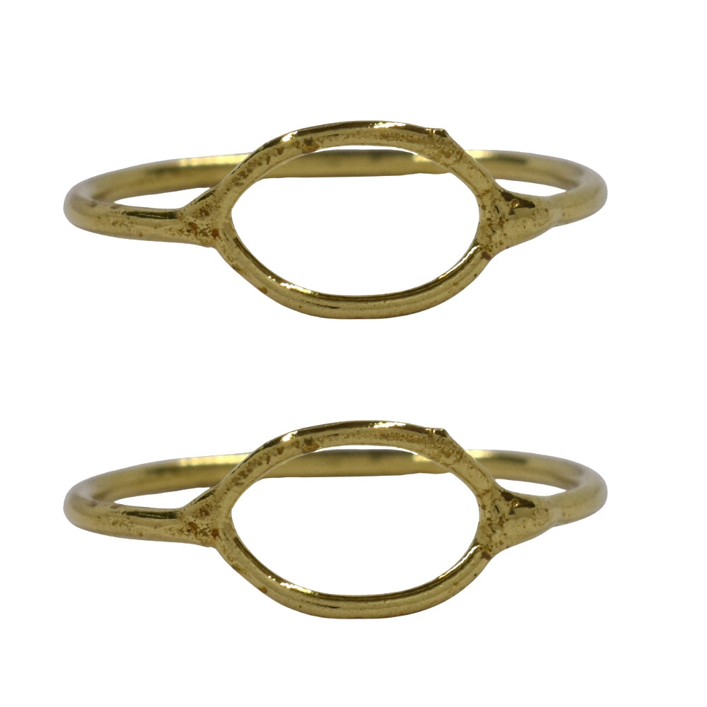 2 Pack Brass oval cutout brass ring - IFR612