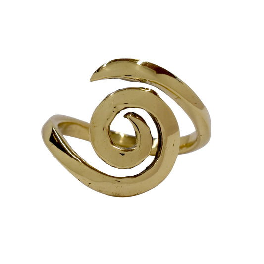 Brass Swirl open band free size ring