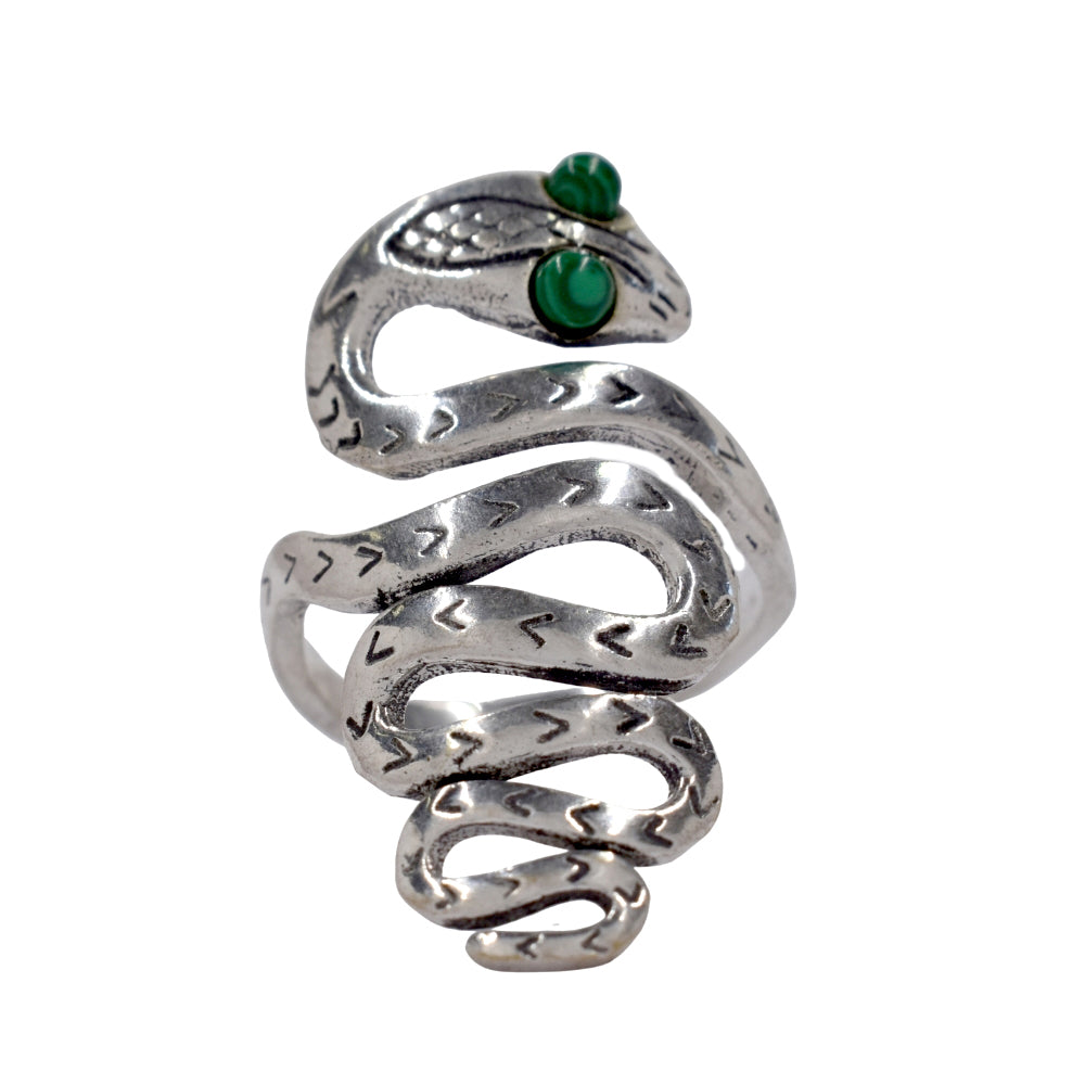 Brass Gemstone snake brass free size ring - IFR636
