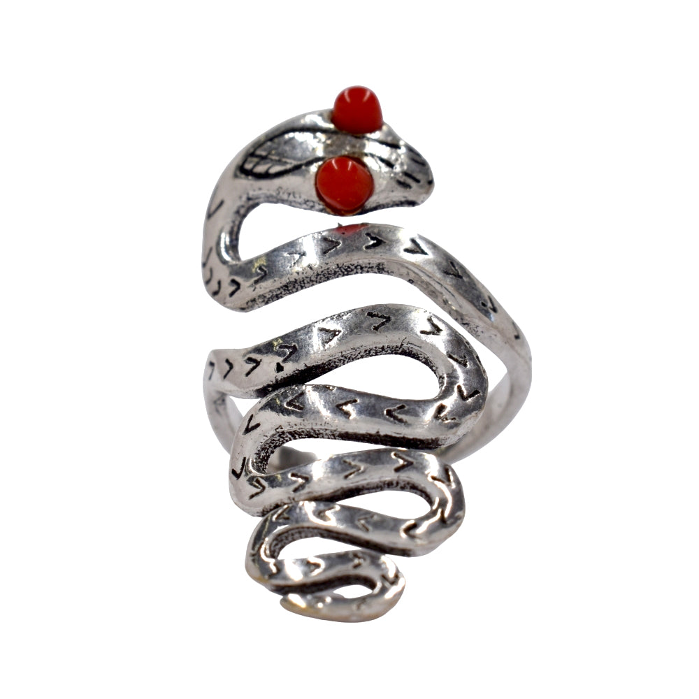 Brass Gemstone snake brass free size ring - IFR636