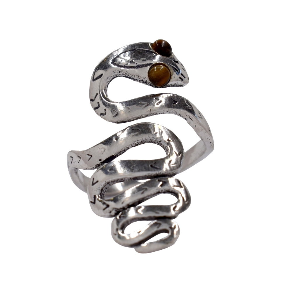 Brass Gemstone snake brass free size ring - IFR636
