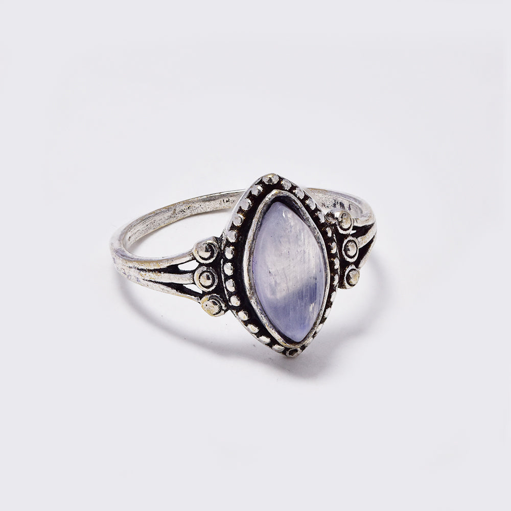 Brass ring with marquise cut gemstone - IFR714