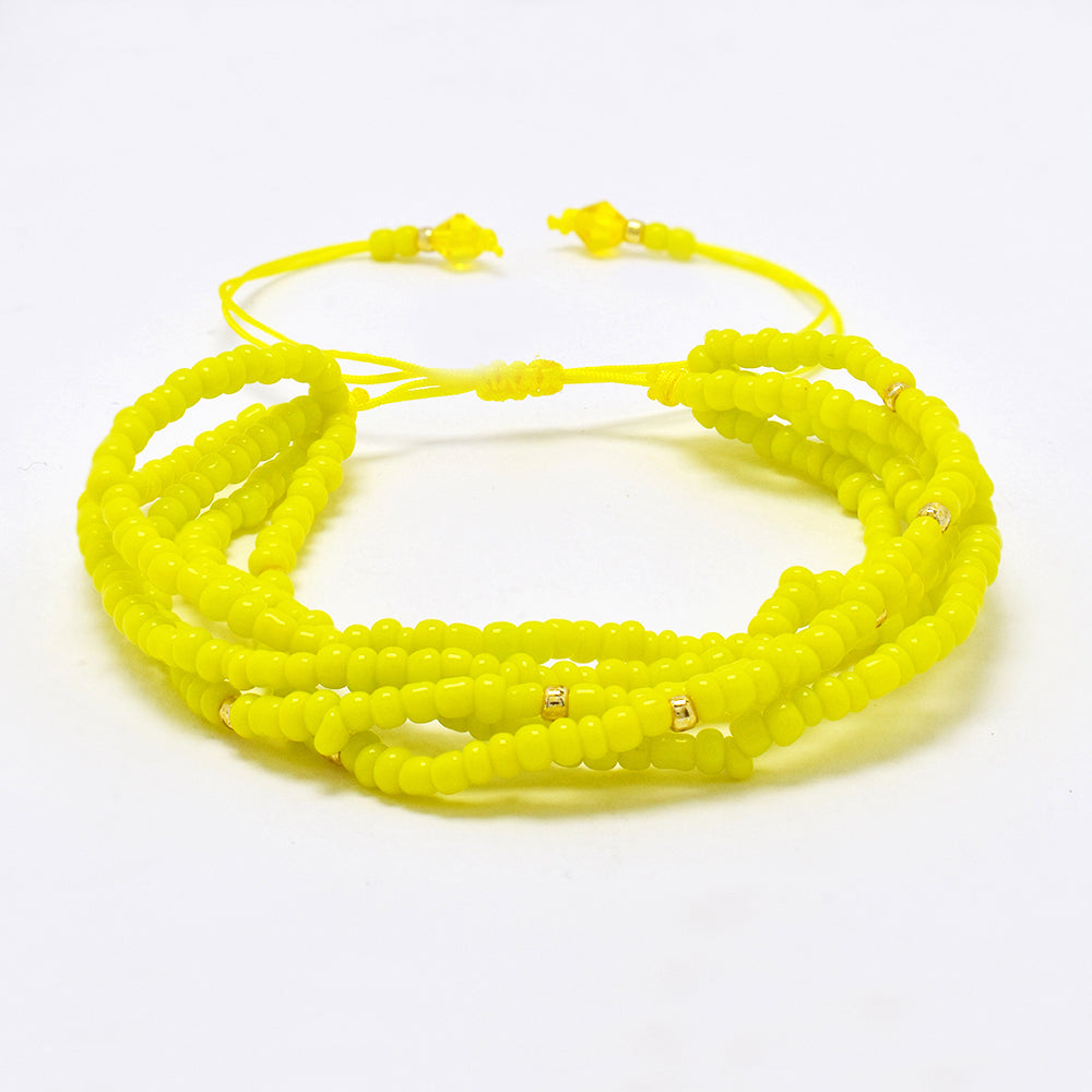 Fashion adjustable multi strand beaded bracelet - MFB3001