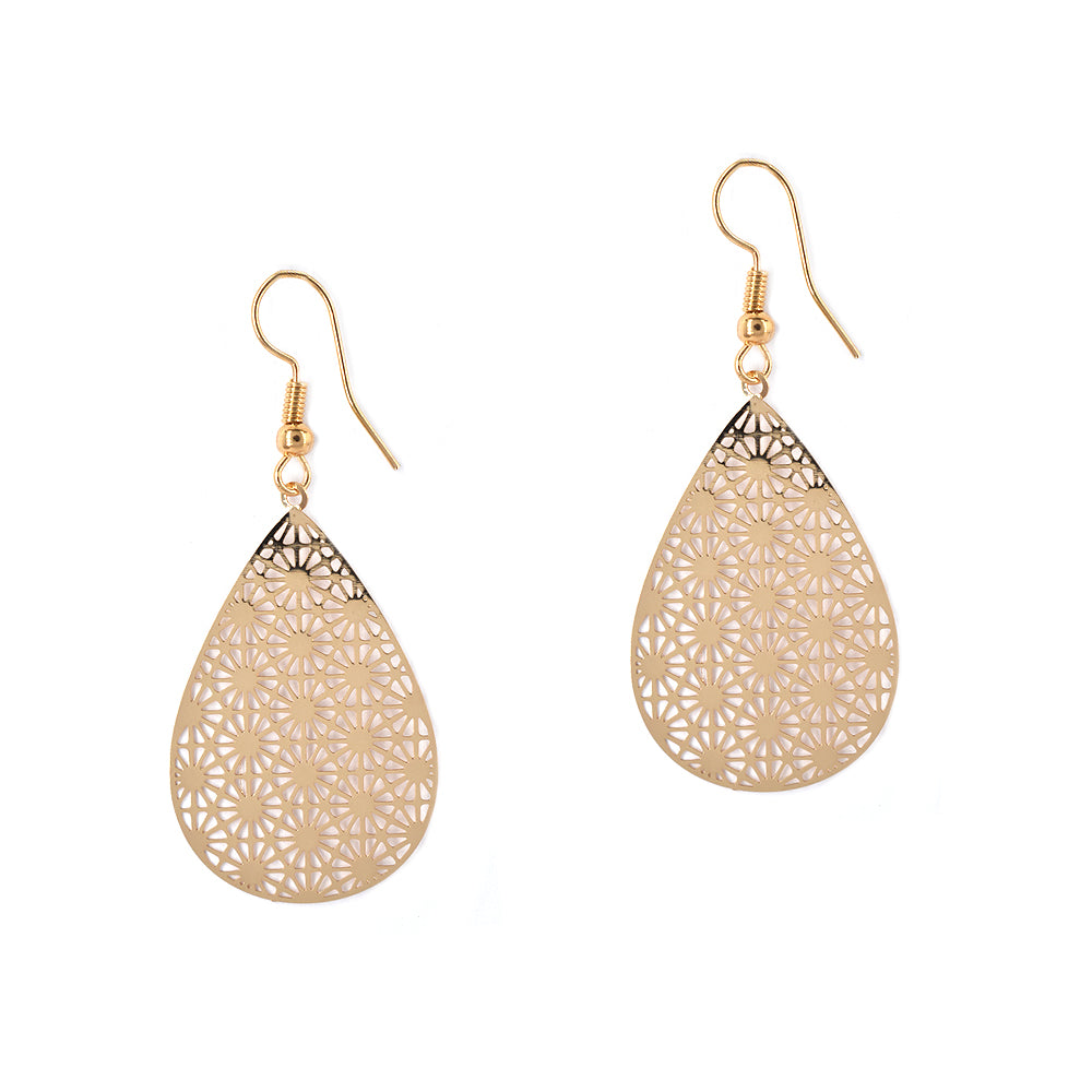 Fashion medium lattice teardrop drop earrings - MFE2954