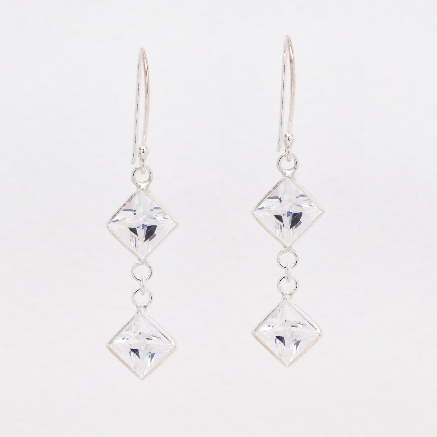 NCSE013 - 925 Silver CZ drop earrings