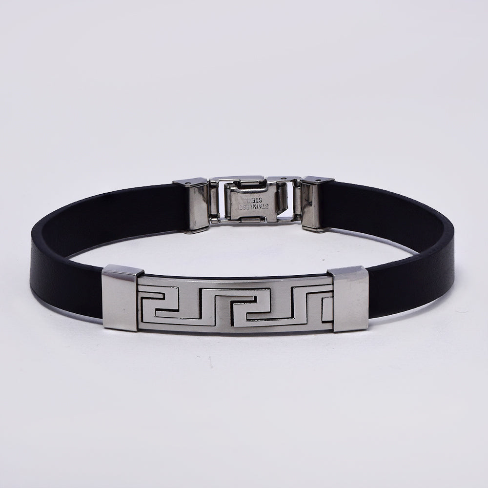 Stainless steel and leather bracelet - NCSSB044